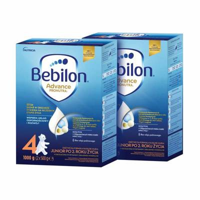 Bebilon 4 Advance Pronutra Junior Formuła na bazie mleka po 2. roku życia ZESTAW 2x1000 g