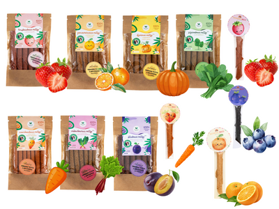 Naturalnie Zdrowi rollsy naturalne zdrowe przekąski trening żucia MEGA PAKA 11 sztuk