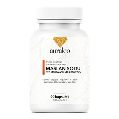 MAŚLAN SODU 80% 320 mg kwasu masłowego IBS zaparcia ZDROWE JELITA 90 kapsułek