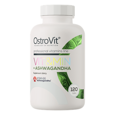 OstroVit VIT&MIN + Ashwagandha pamięć stres 120 tabletek