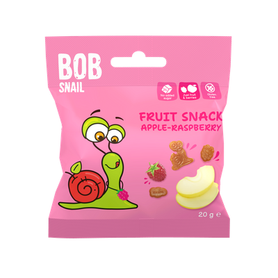 Bob Snail owocowa przekąska o smaku jabłkowo-malinowym ZDROWE PRZEKĄSKI 20 g