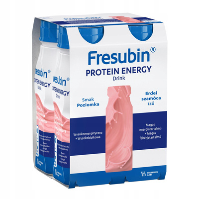 Fresubin® Protein Energy Drink,  smak poziomkowy 8 x 200ml. Żywność specjalnego przeznaczenia medycznego. Bogata w białko 