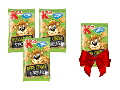 Kubuś herbatniki szkolne maślane 30 g ZESTAW 3 + 1 GRATIS!