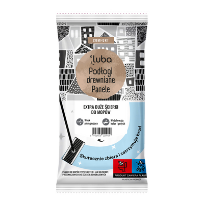 Luba Comfort duże nawilżane ścierki do podłóg drewnianych 12 sztuk