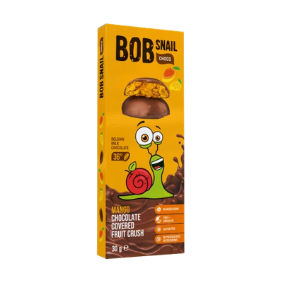 Bob Snail Ciasteczka owocowe w czekoladzie różne smaki zdrowa przekąska 4 x 30 g