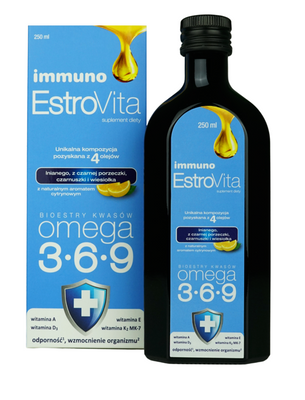 EstroVita Immuno Płynne Kwasy Omega 3-6-9 odporność 250 ml