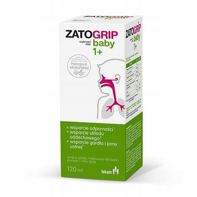 Zatogrip baby 1+ syrop o smaku malinowym na odporność i gardło 120 ml
