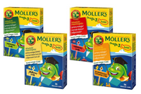 Moller's Omega-3 Rybki różne smaki żelki odporność tran odporność 4x36 sztuk + NAKLEJKI GRATIS!