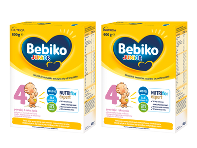 Bebiko Junior 4 Odżywcza formuła na bazie mleka dla dzieci powyżej 2. roku życia 2x600 g