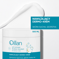 Oillan Nawilżający Dermo-krem do twarzy i ciała SKÓRA WRAŻLIWA 500 ml