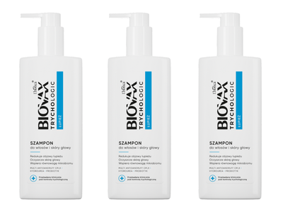 Biovax Trychologic szampon do włosów i skóry głowy NA ŁUPIEŻ ZESTAW 3 x 200 ml