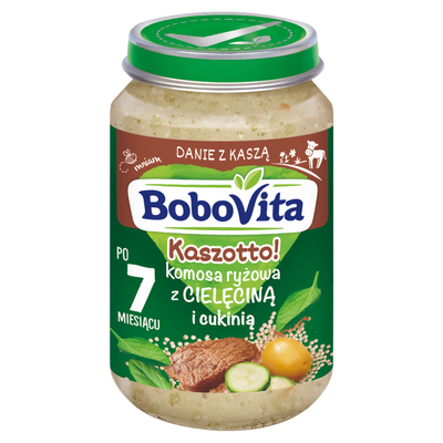 BoboVita Kaszotto! Komosa ryżowa z cielęciną i cukinią po 7 miesiącu ZESTAW 6 x 190 g