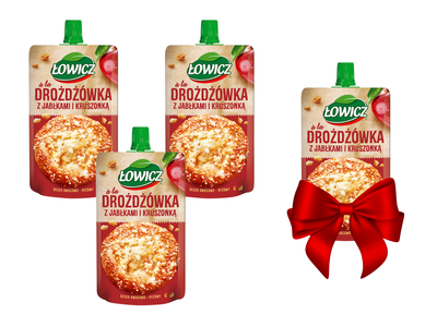 Łowicz Deser owocowo-ryżowy a'la drożdżówka z jabłkami i kruszonką 100 g ZESTAW 3 + 1 GRATIS!