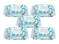 Testeo nawilżane chusteczki dla dzieci 99,8% wody ZESTAW 5 x 80 sztuk