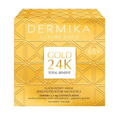 Dermika LUXURY gold 24k luksusowy krem rekonstruktor młodości 65+ na dzień i noc 50ml