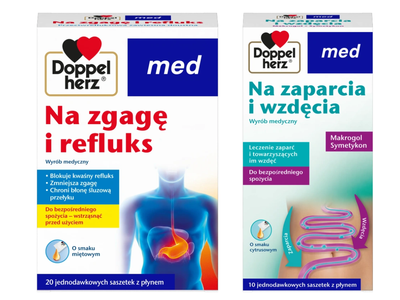 Doppelherz Med Na zgagę i refluks + Doppelherz na zaparcia i wzdęcia