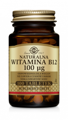 Solgar Witamina B12 naturalna 0,1mg 100tab