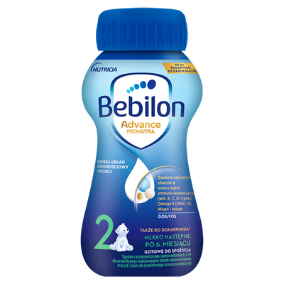 Bebilon 2 z Pronutra-ADVANCE Mleko modyfikowane w płynie dla niemowląt od 6. miesiąca 200ml