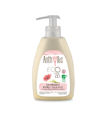 Ekologiczny płyn do higieny intymnej z wyciągiem z borówki i nagietka, CERTYFIKOWANY, ECO BIO, 300 ml, Anthyllis, Pierpaoli