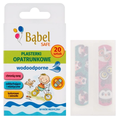 Bąbel Safe opatrunkowe plastry dla dzieci wodoodporne 20 sztuk