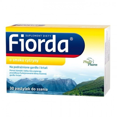 Fiorda o smaku cytrynowym na gardło 30 tabletek