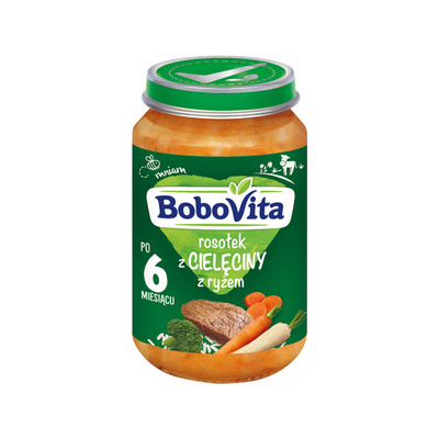 Obiadek dla dziecka BoboVita Rosołek z cielęciny z ryżem po 6. miesiącu 190g