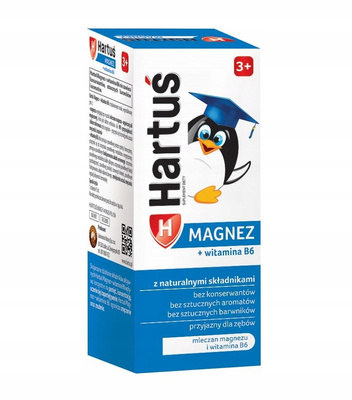 Hartuś magnez + witamina B6 syrop truskawkowy dla dzieci od 3 lat 120 ml