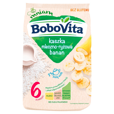 BoboVita Kaszka mleczno-ryżowa banan po 6 miesiącu ZESTAW 5x230g