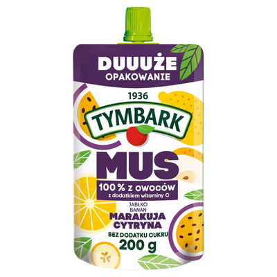 Tymbark Mus 100 % z owoców różne smaki duże opakowania ZESTAW 6 x 200 g