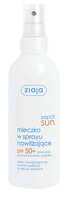 Ziaja mleczko w sprayu nawilżające SPF 50+ UVA + UVB ochrona bardzo wysoka 170 ml