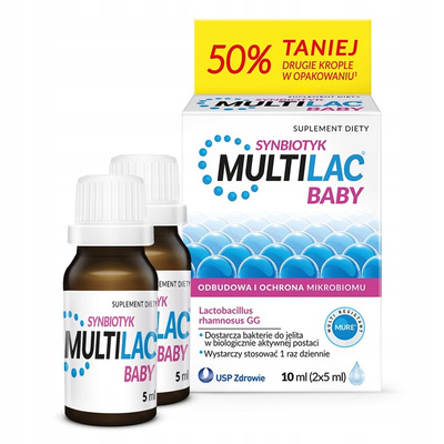 Multilac Baby synbiotyk krople dwupak 2x5 ml ZESTAW 2 opakowań