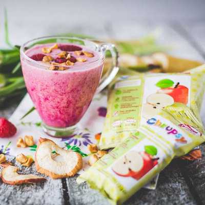 Crispy jabłko suszone z przecierem bananowym kostka fit przekąska 12g