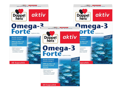 Doppelherz aktiv Omega-3 FORTE ZESTAW 3 x 60 kapsułek