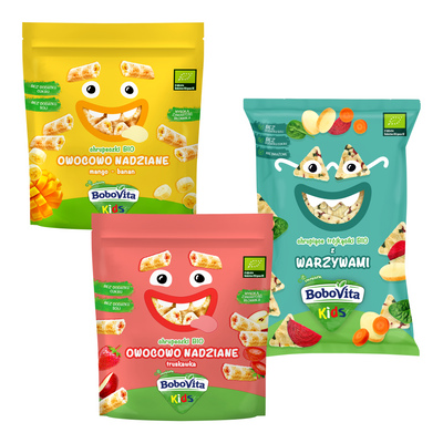  BoboVita Kids chrupeczki dla dzieci RÓŻNE SMAKI zestaw 3 x 30 g