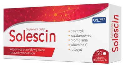 Solescin wsparcie krążenia rusztyk, kasztanowiec ŻYLAKI, PAJĄCZKI ZESTAW 2 x 30 tabletek
