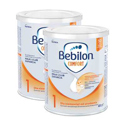 Bebilon Comfort 1 Żywność specjalnego przeznaczenia medycznego dla niemowląt od urodzenia ZESTAW 2 x 400 g