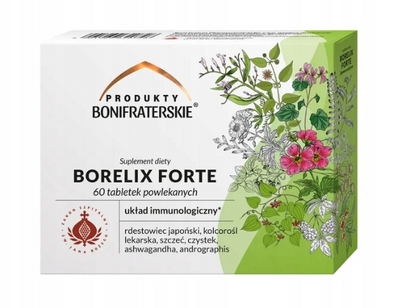 Borelix Forte powlekanych ODPORNOŚĆ, BORELIOZA, KLESZCZE 60 tabletek