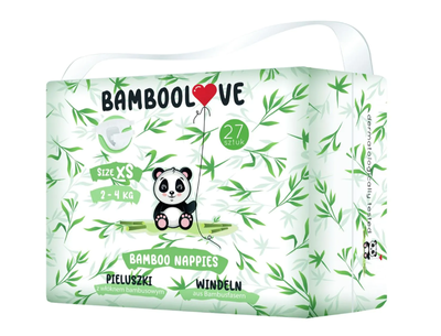 BAMBOOLOVE Pieluszki jednorazowe rozmiar XS (2-4kg) 27 sztuk