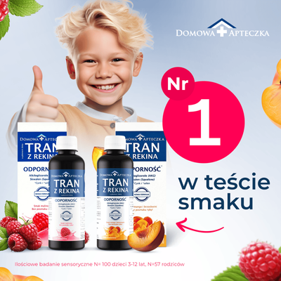 Tran z rekina smak malinowy ODPORNOŚĆ, bez cukru 330 ml