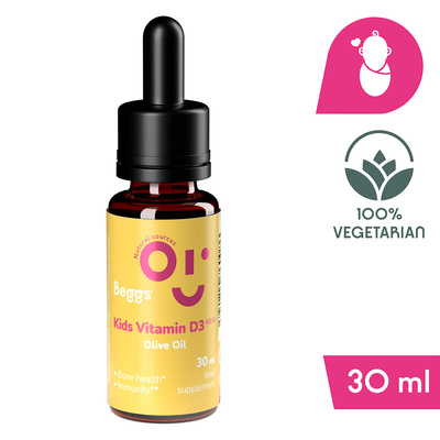 Beggs Kids Vitamin D3 400 IU BIO oliwka z oliwek odporność krople 2 x 30 ml + TORBA GRATIS