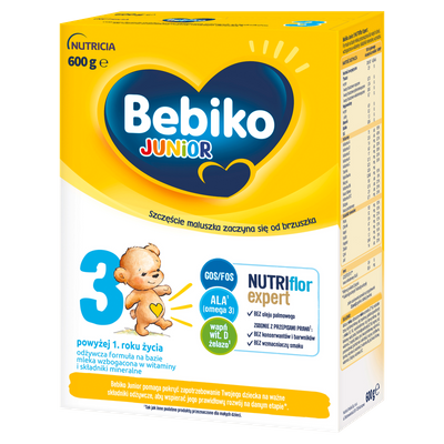 Bebiko Junior 3 Odżywcza formuła na bazie mleka dla dzieci powyżej 1. roku życia 2x600 g