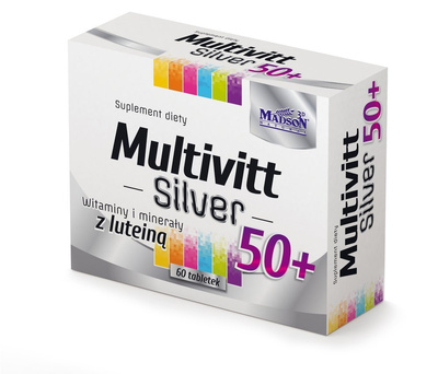 Multivitt Silver 50+ Suplement diety zawierający kompleks witamin i minerałów 60tab