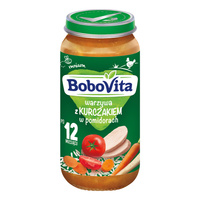 Obiadek dla dziecka BoboVita Junior Warzywa z kurczakiem w pomidorach 1-3 lata 250 g