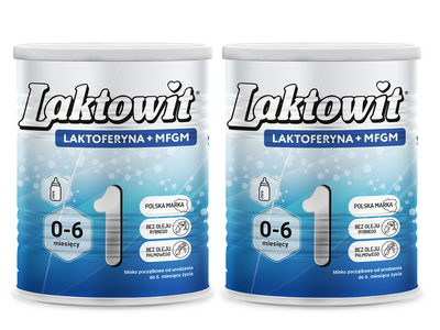 Laktowit 1 LAKTOFERYNA+MFGM mleko początkowe od urodzenia ZESTAW 2 x 400 g