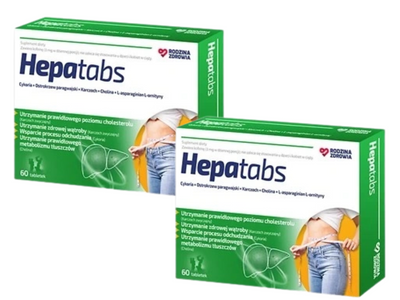 Rodzina Zdrowia Hepatabs ODCHUDZANIE, CHOLESTEROL ZESTAW 2 x 60 tabletek