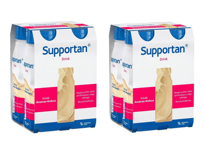 Supportan Drink, smak anansowo-kokosowy, 8 x 200 ml.  Żywność specjalnego przeznaczenia medycznego. Pacjent onkologiczny, wyniszczony.