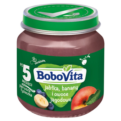 BoboVita Jabłka banany i owoce jagodowe po 5 miesiącu 125 g