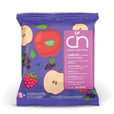 Crispy Naturals Jabłka ze smakiem owoce leśne z witaminami chipsy ZESTAW 24 x 18 g