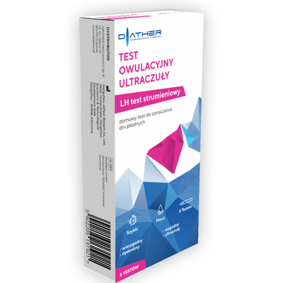 Diather test owulacyjny ultraczuły strumieniowy 5 sztuk w opakowaniu 