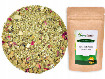 Zielony Bazar Yerba Mate Poezja z migdałami, jabłkiem, pomarańczą 50 g